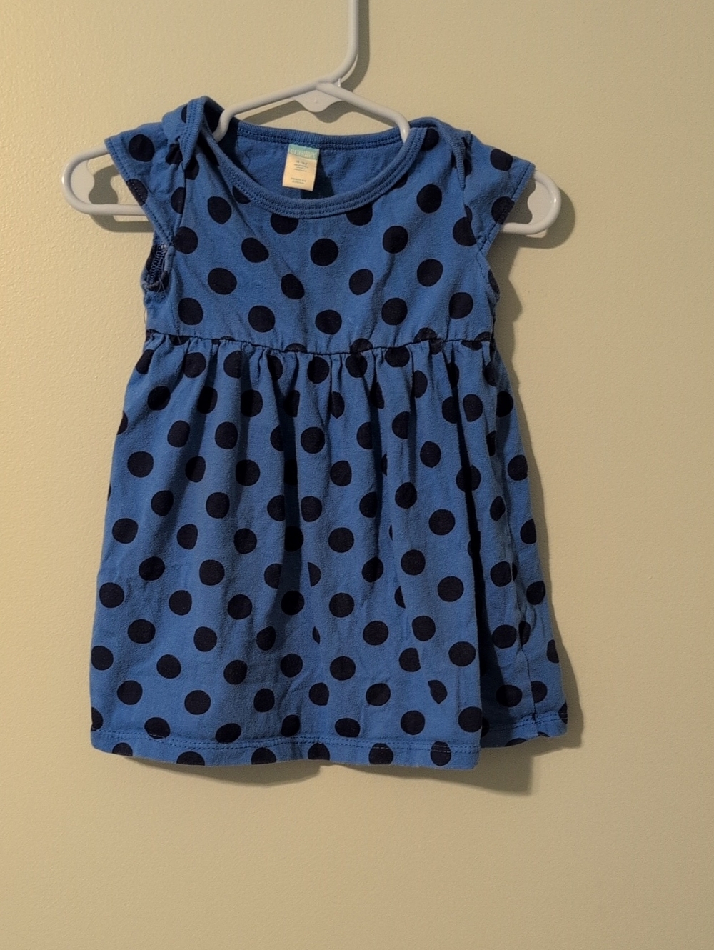 Old Navy Blue Dress with Navy Polka Dots